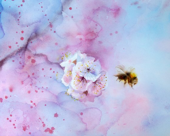 Cherry Blossom and Bumblebee