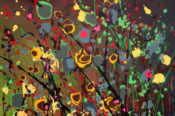 Northern Bright - Extra Large original abstract floral landscape