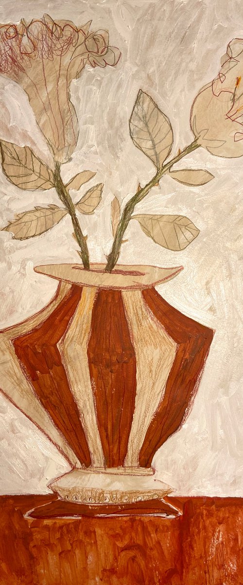 Two flowers in a vase by Anastasia Mazur-Skrobova
