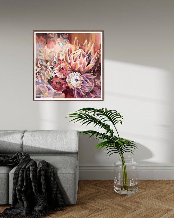 Exotic Protea Bouquet . Limited Print