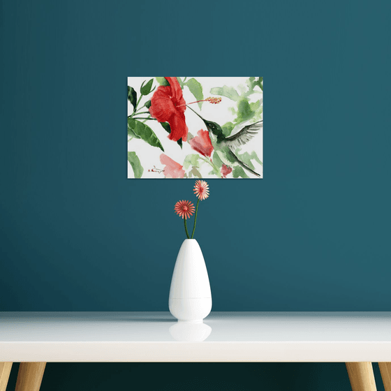 Hummingbird and Hibiscus
