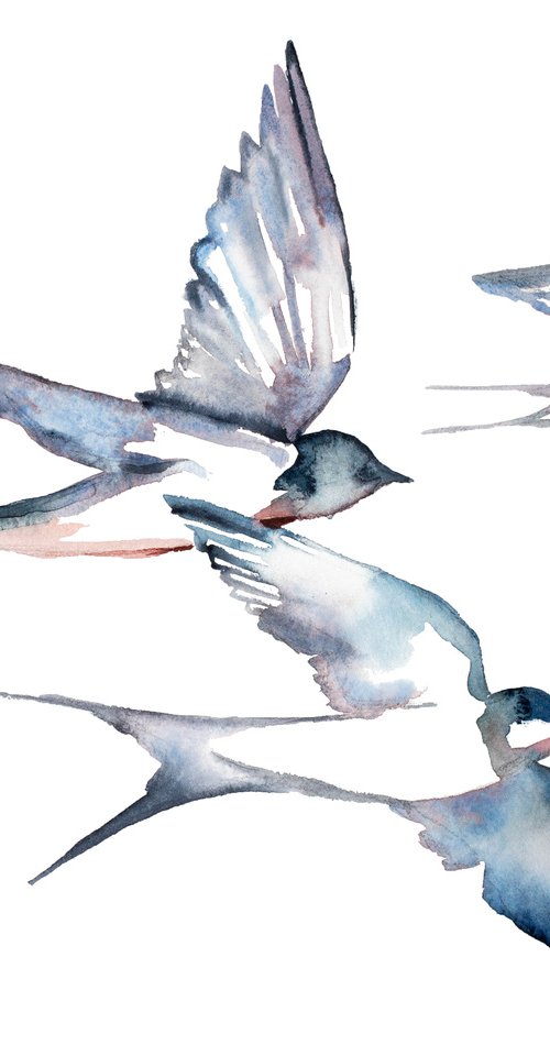 Swallows in Flight No. 24 by Elizabeth Becker