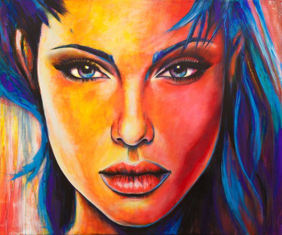 Angelina Jolie Contemporary Portrait Painting UVArt