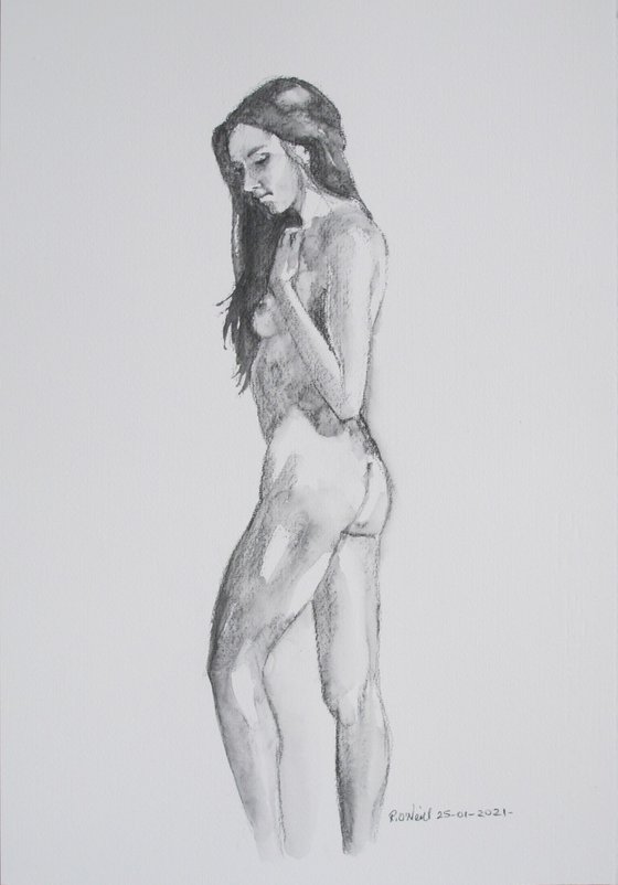 Standing female nude