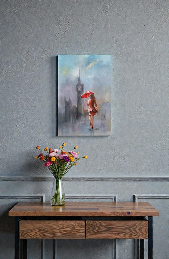 A walk to Westminster, a rainy day in London