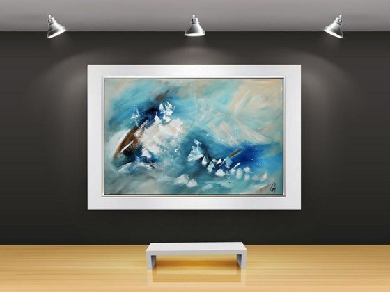 Emotional  - Abstract Art - Acrylic Painting - Canvas Art - Framed Painting - Abstract Sea Painting - Ready to Hang