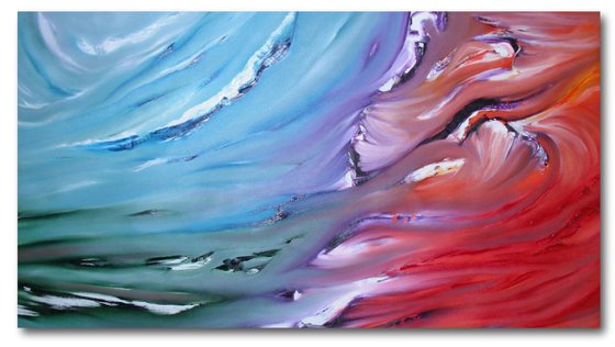 Dualism, 102x54 cm, LARGE XXL, Original abstract painting, oil on canvas