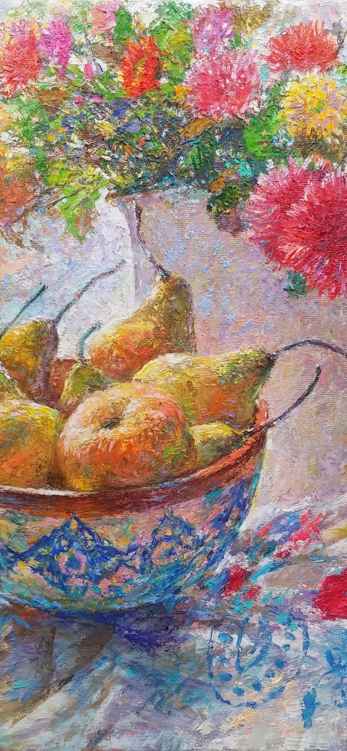 Still life with honey pears by Svitlana Gunchenko