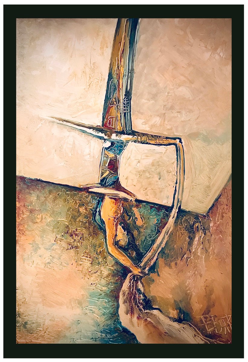 Abstract Portrait Oil Painting By Eleonora Bakalova, 15 X 22, Woman Power, Original Artwork