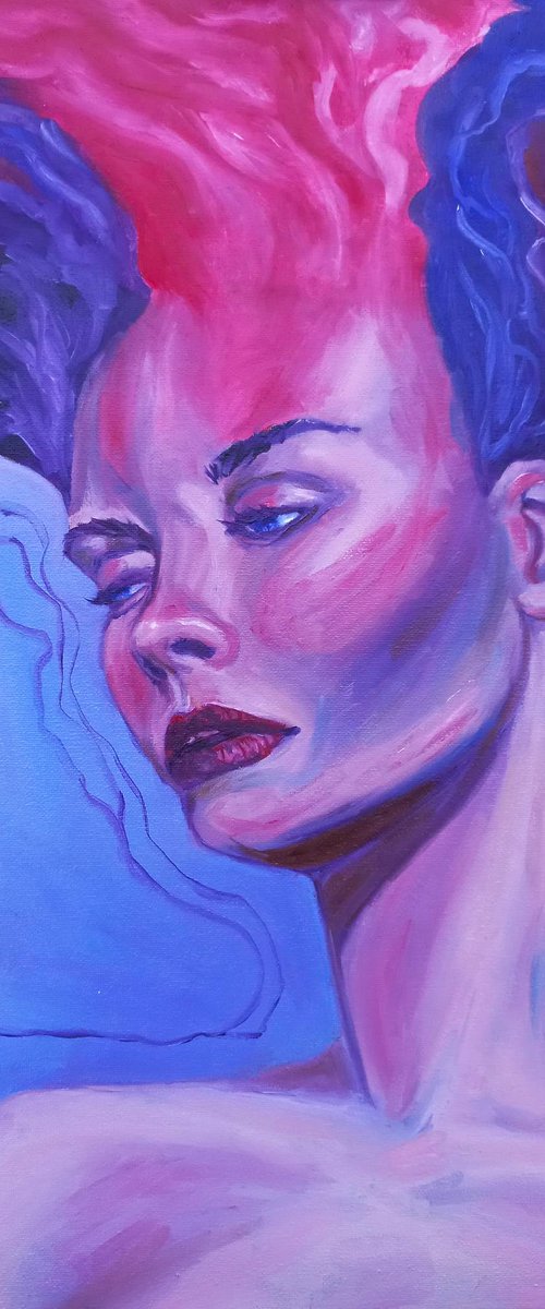Matilda. Woman oil portrait. 50x40cm /19.7x15.7 in by Tatiana Myreeva