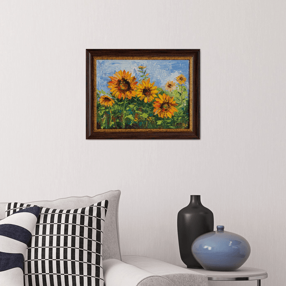 July sunflowers (framed)