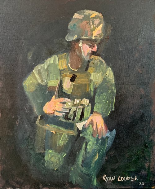 When A Soldier Kneels by Ryan  Louder