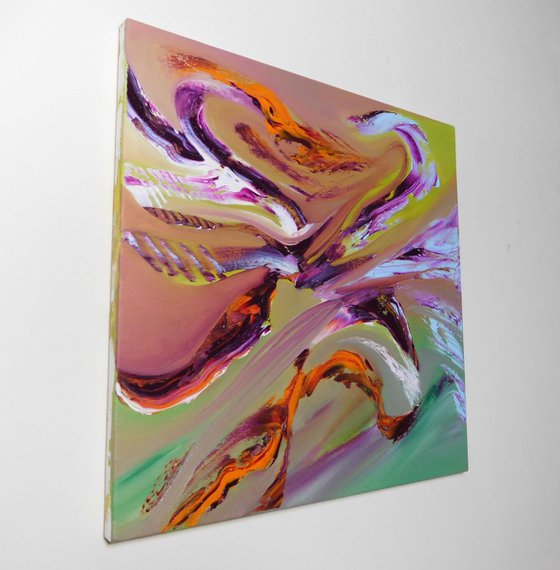 Continuum I - 40x40 cm,  Original abstract painting, oil on canvas