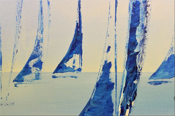 In Harmony - abstract seascape on canvas, ready to hang