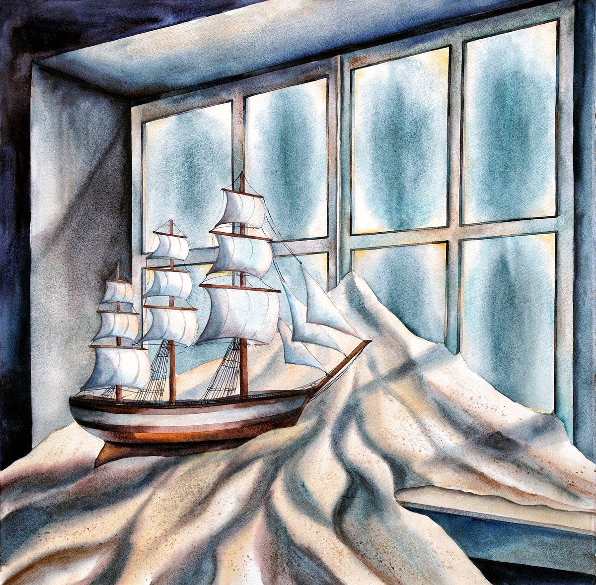 Impressionistic Watercolour , Oblivion By Delnara El, 21 X 21, Artwork For Sale On Artfinder