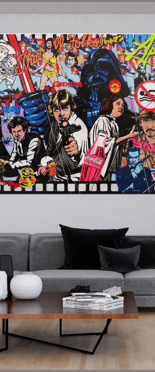 Always Cinematica 240cm x 120cm Star Wars Movies Textured Urban Pop Art by Franko