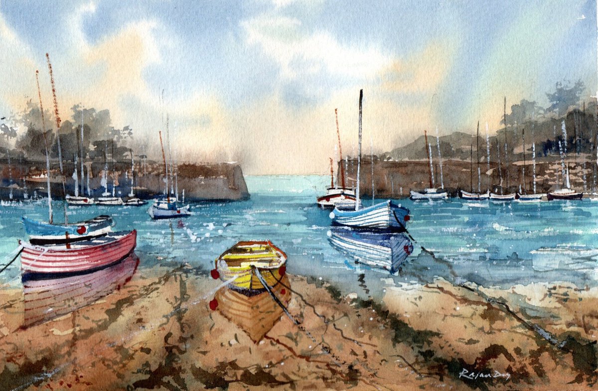 Fishing boats-Cornwall by Rajan Dey