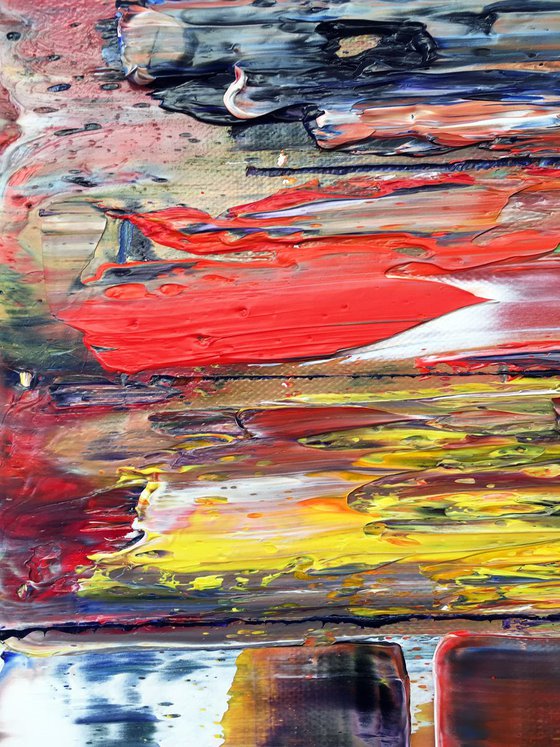 "All Structures Are Unstable" - Original Highly Textured PMS Abstract Oil Painting On Canvas - 36" x 18"