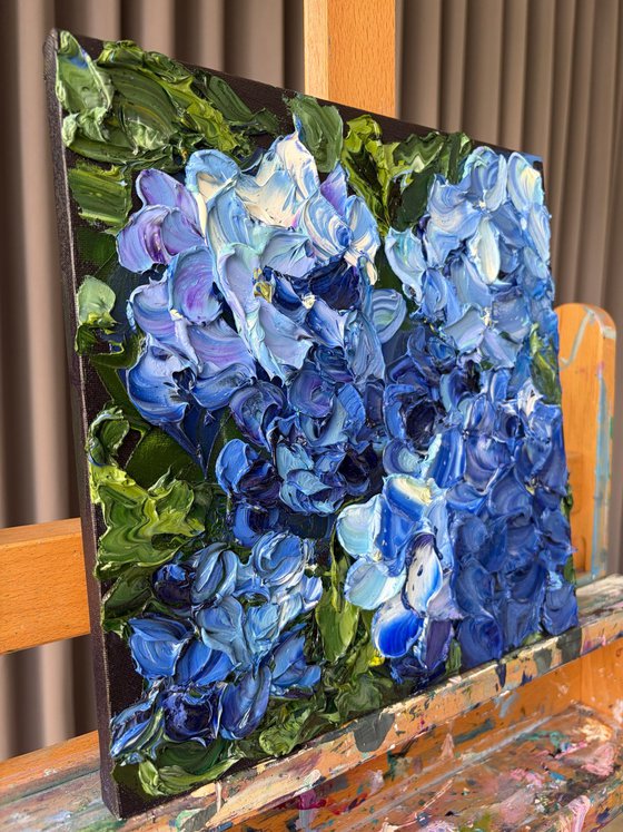 Midnight Hydrangea I — Blue Floral