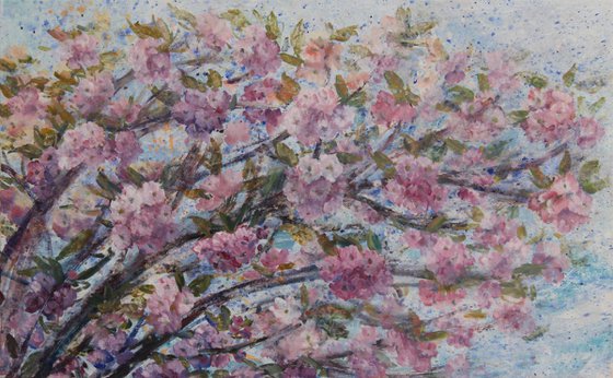 Blossoming 2015, acrylic on canvas, 50 x 80 cm