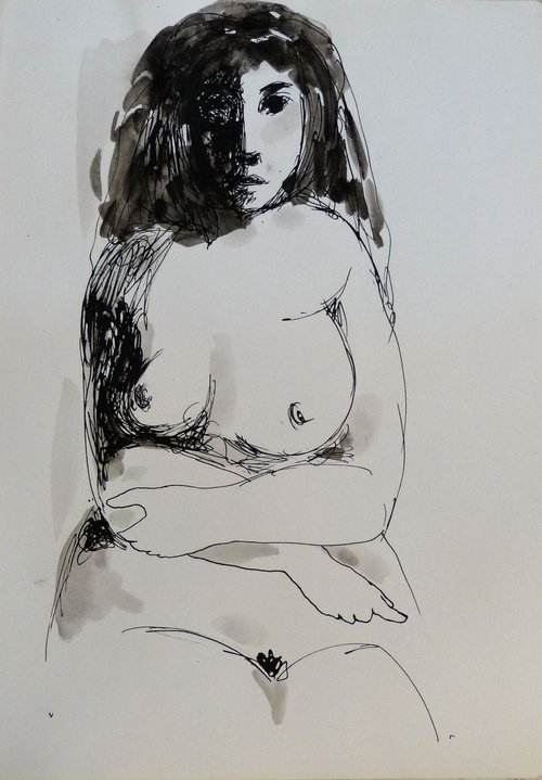 Surrealist Nude 1, 24x34 cm by Frederic Belaubre