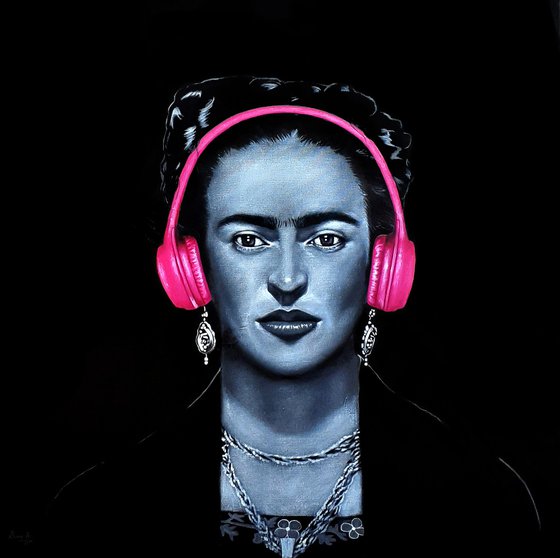 Frida Mixed Media Painting (80x80 cm)