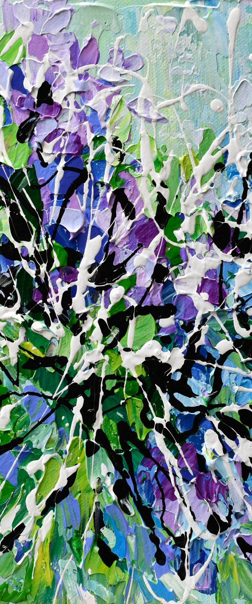 Shades of Lilac - Abstract Floral Painting, Acrylic Palette Knife Art by Olga Tkachyk