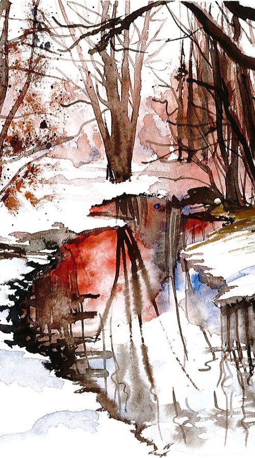 Winter stream by Aneta Gajos