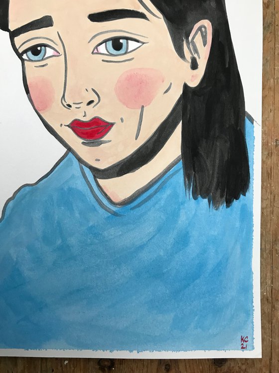 Portrait in Blue - original painting