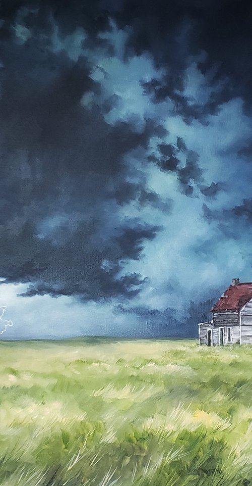Thunderstorm - Landscape - "Echoes on the Prairie" by Katrina Case
