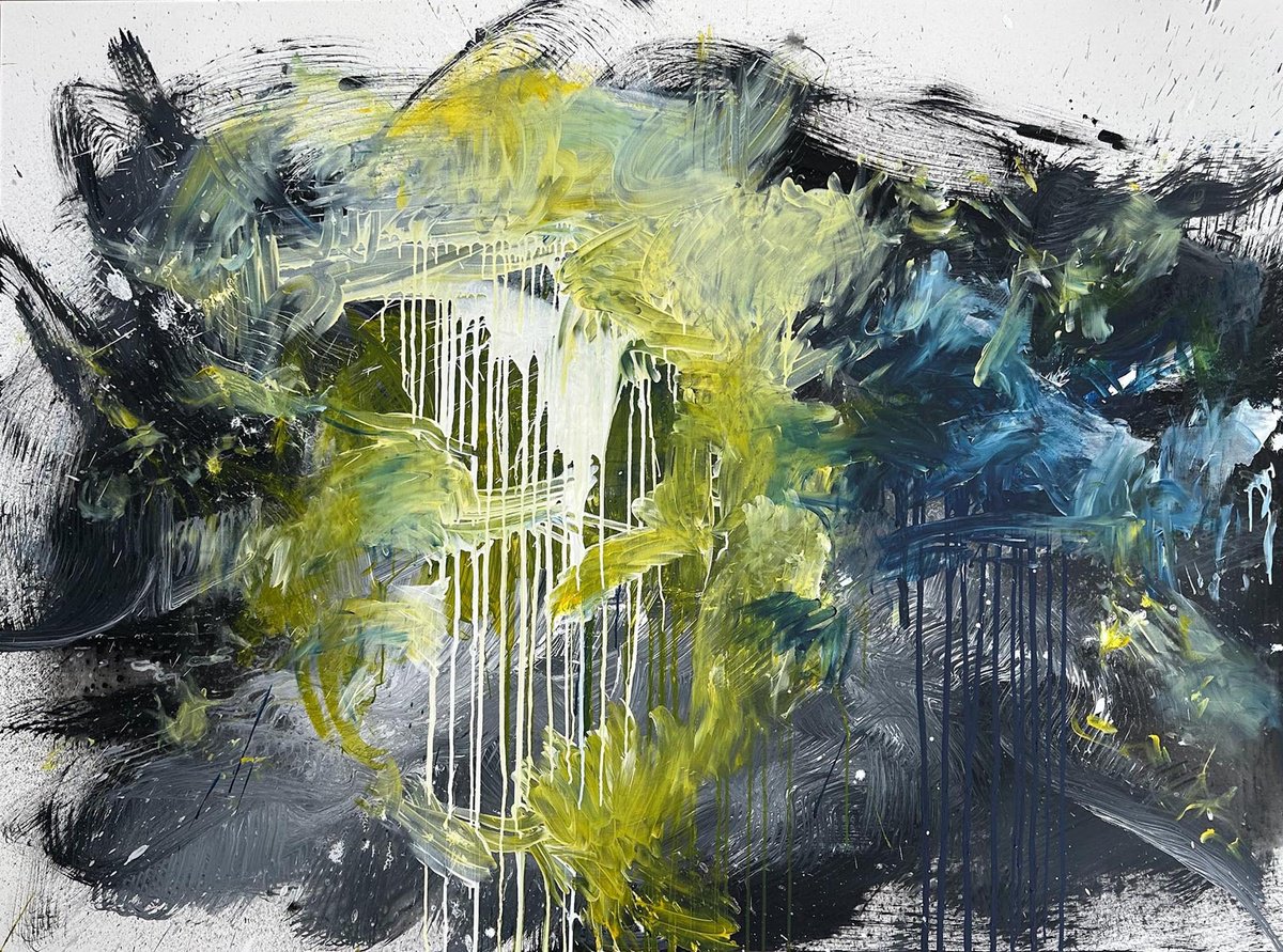 Abstract Landscape Acrylic Painting By Omar Obaid, 75 X 55", Eternal Forest, Original Artwork