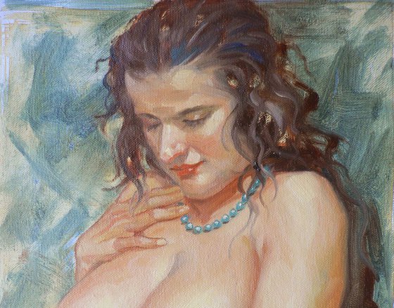 Oil painting art sexy naked girl #16-11-22