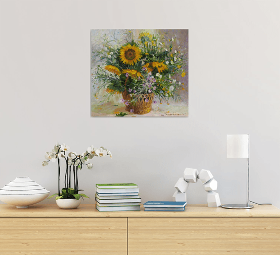 Wildflowers and sunflowers
