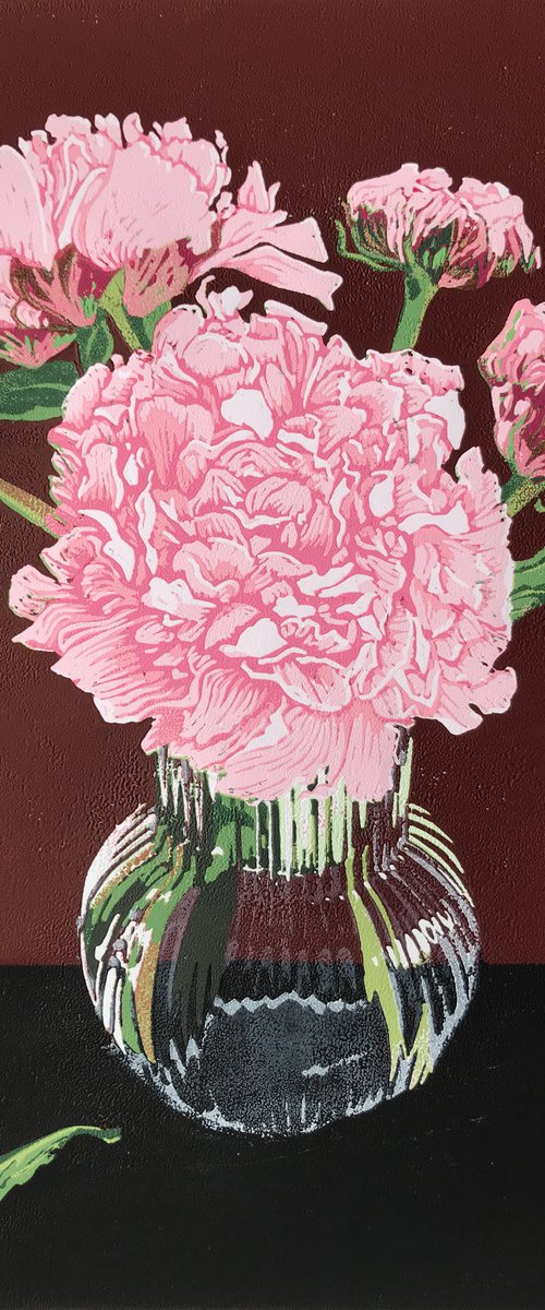 Peonies "Sarah Bernhardt" by Barbara Calderwood