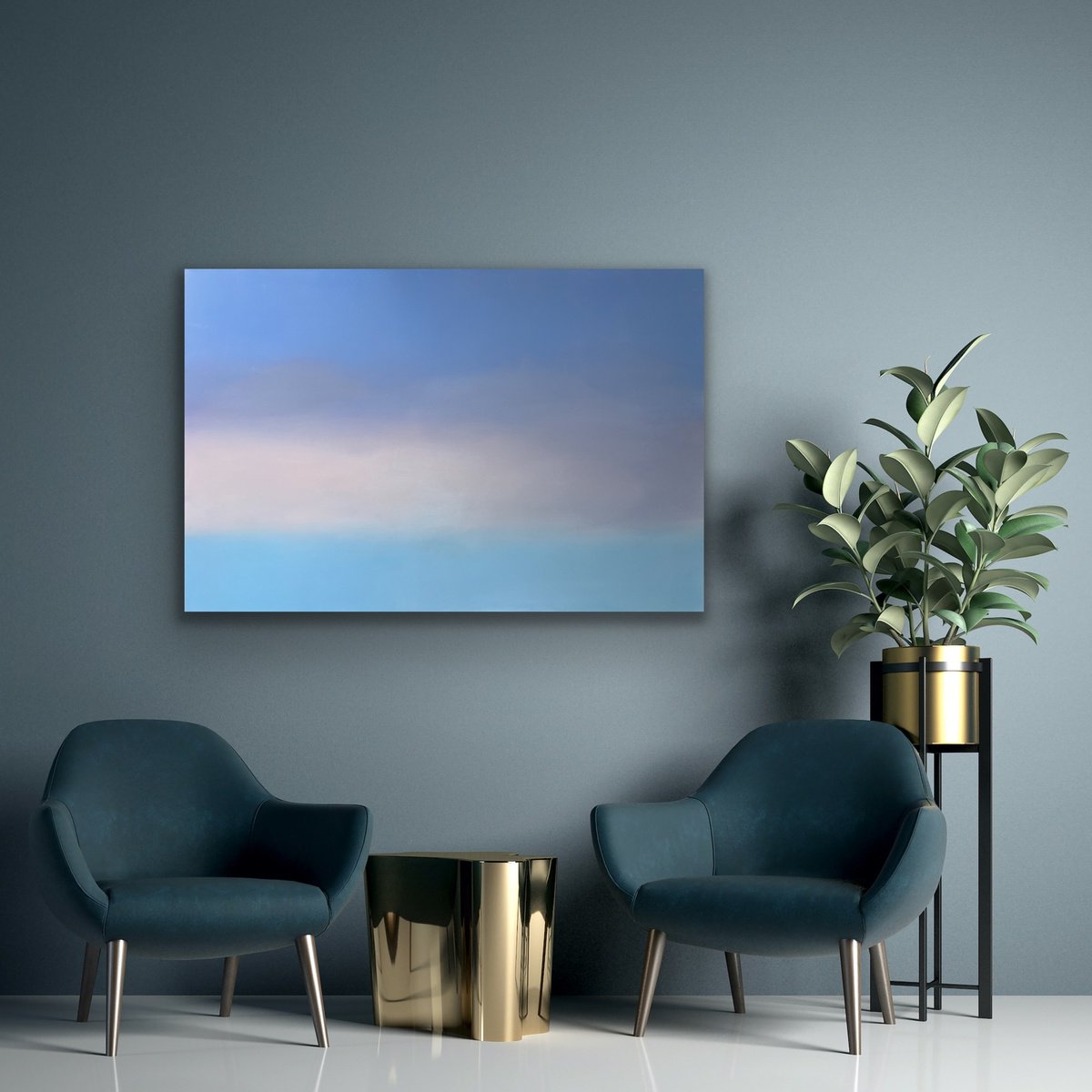 Pastel Calm Minimal Seascape By Indie Ru, 59 X 39, Artwork For Sale On Artfinder
