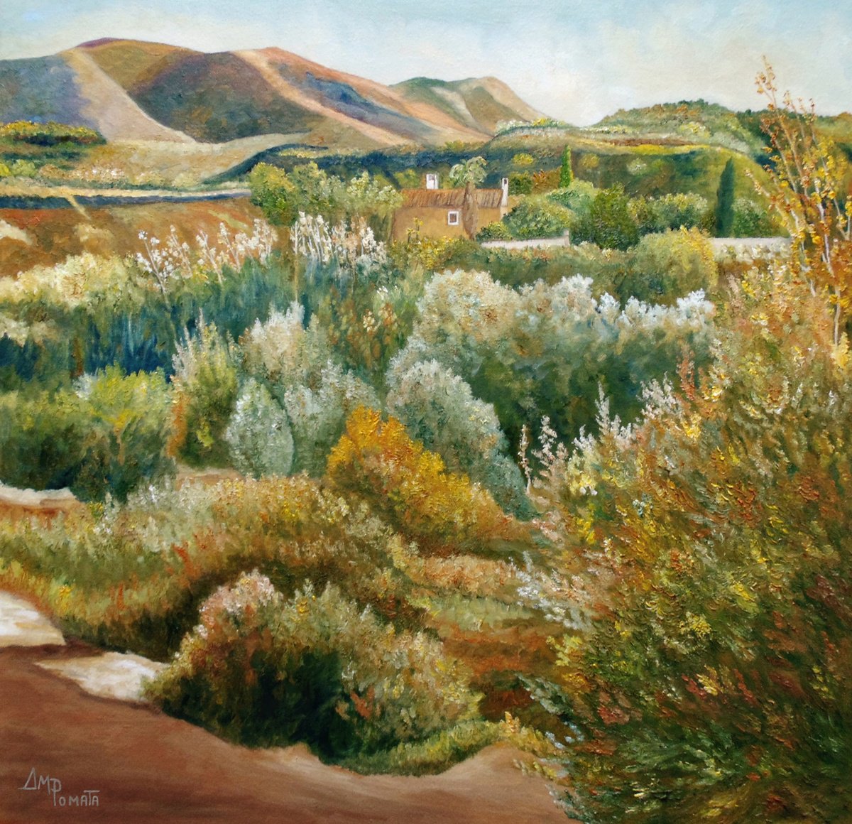 Impressionistic Landscape Oil Painting By Angeles M. Pomata, 20 X 20, Heart Of Fall, Original Artwork