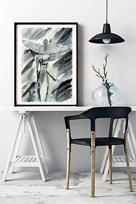 Woman Watercolor Painting