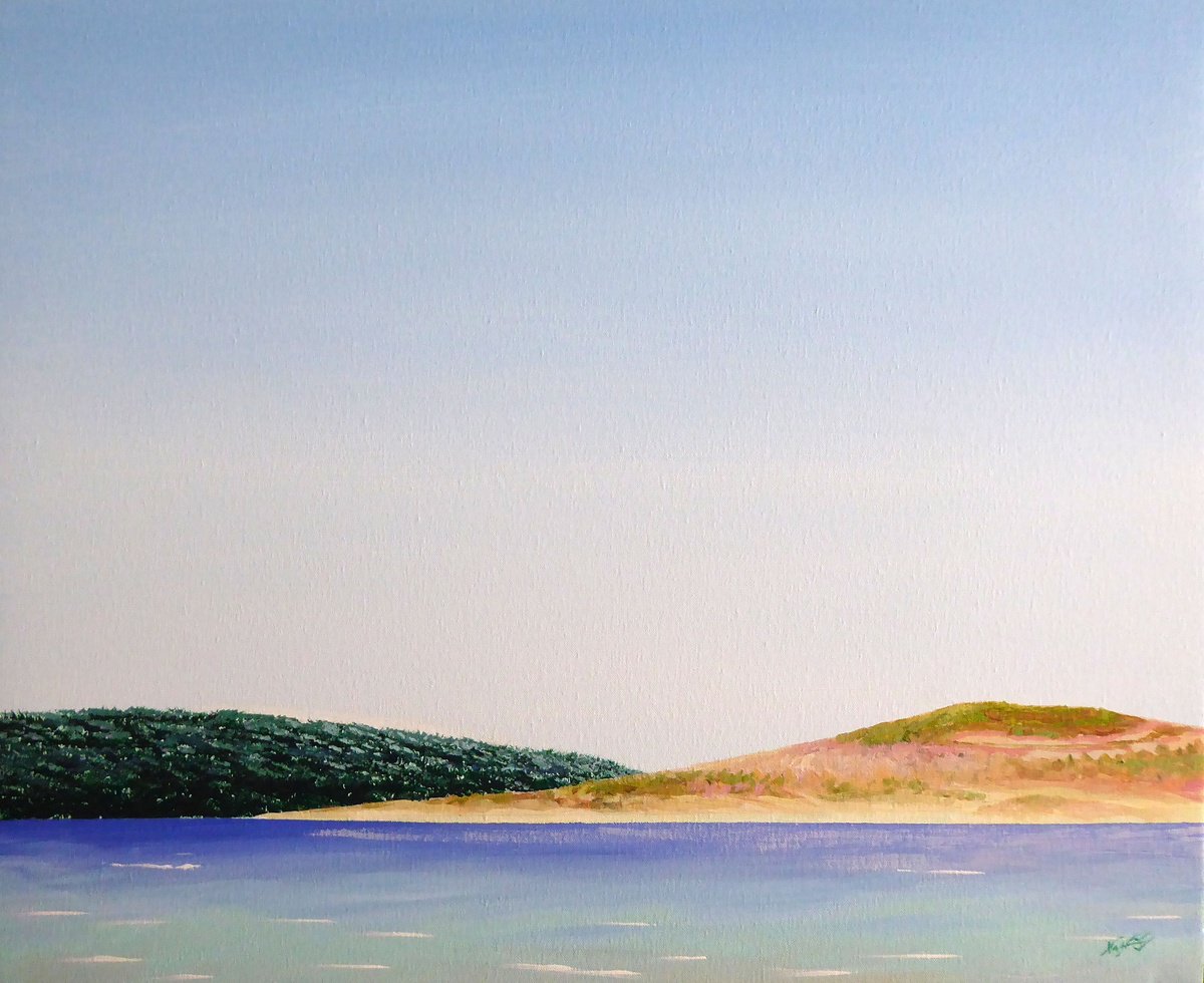 Impressionistic Landscape Acrylic Painting By Narek Hambardzumyan, 29 X 24", Sea Salt, Original Artwork