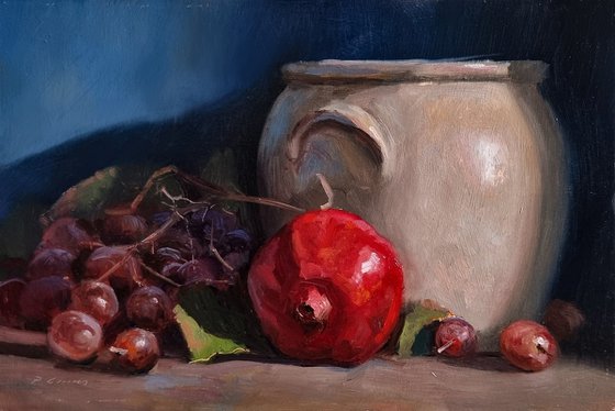 Pomegranate and Grapes