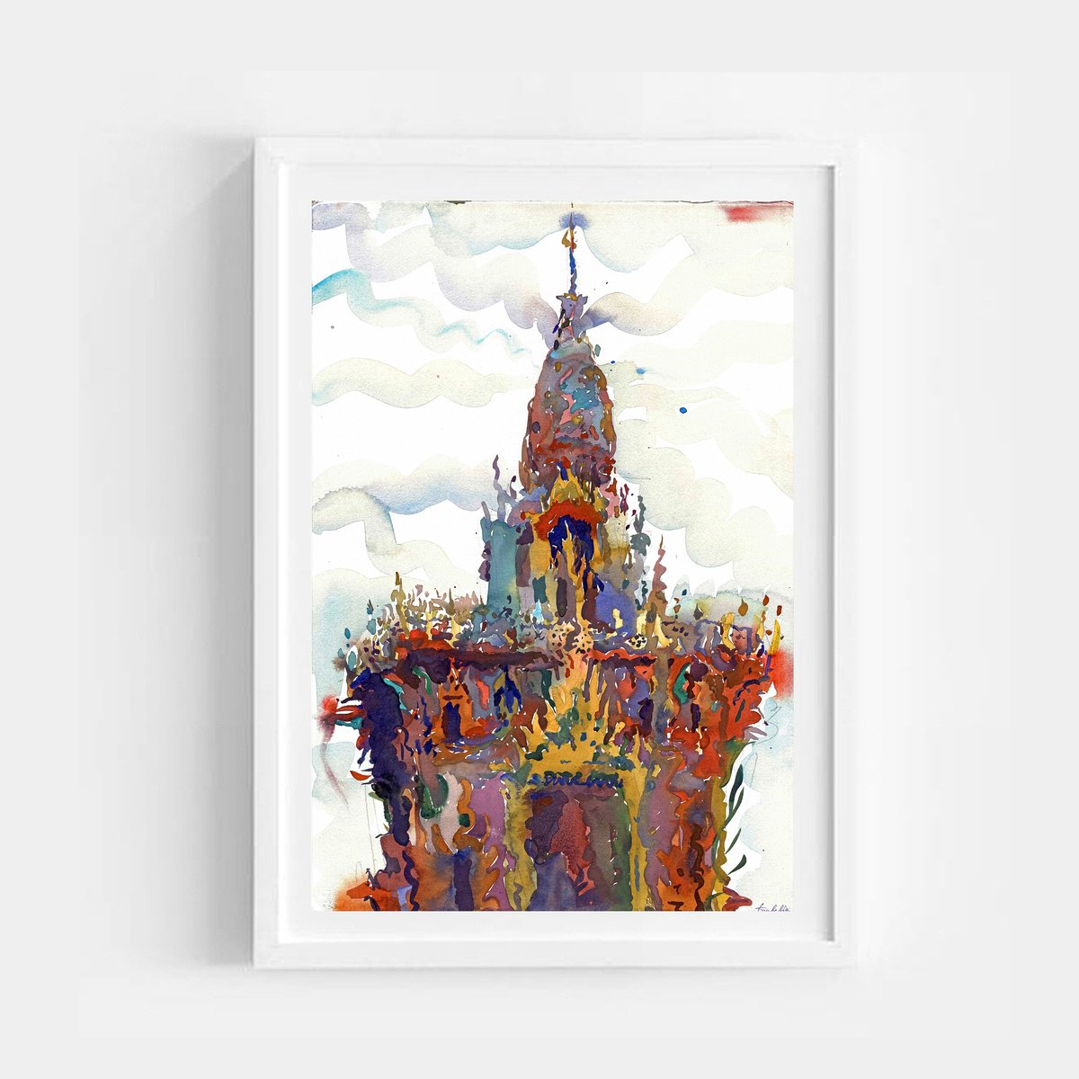 Impressionistic Watercolour , Wat Chalong Temple By Tanbelia, 15 X 22, Artwork For Sale On Artfinder