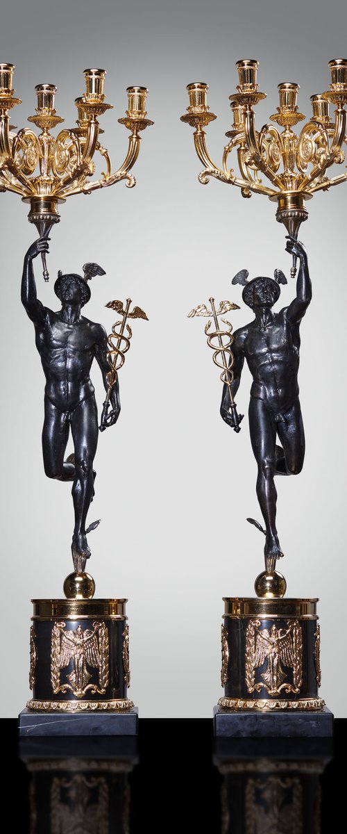 A Pair of Candlesticks “Mercury Mirror Images” by Krasimir Krastev