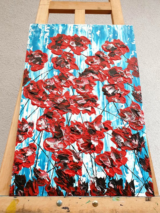 Poppies On Blue 2