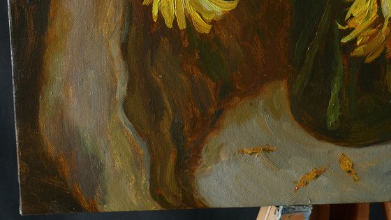 Sunflowers - sunflower still life painting