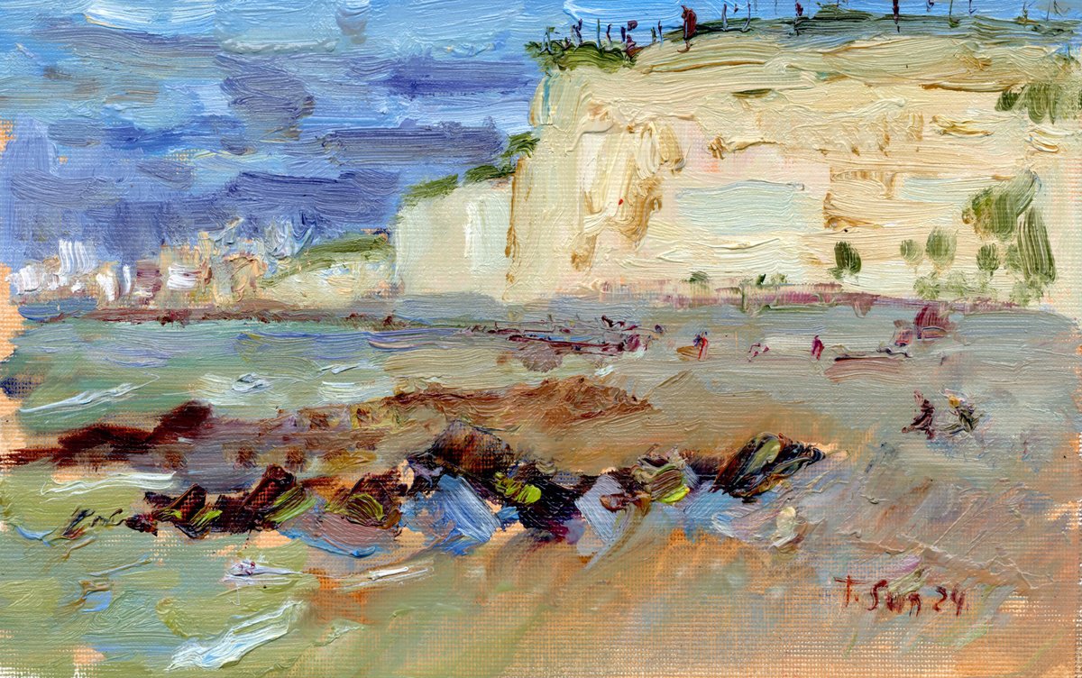 Rottindeang Beach, Cliffs By Tanya Sun, 12 X 8, Artwork For Sale On Artfinder