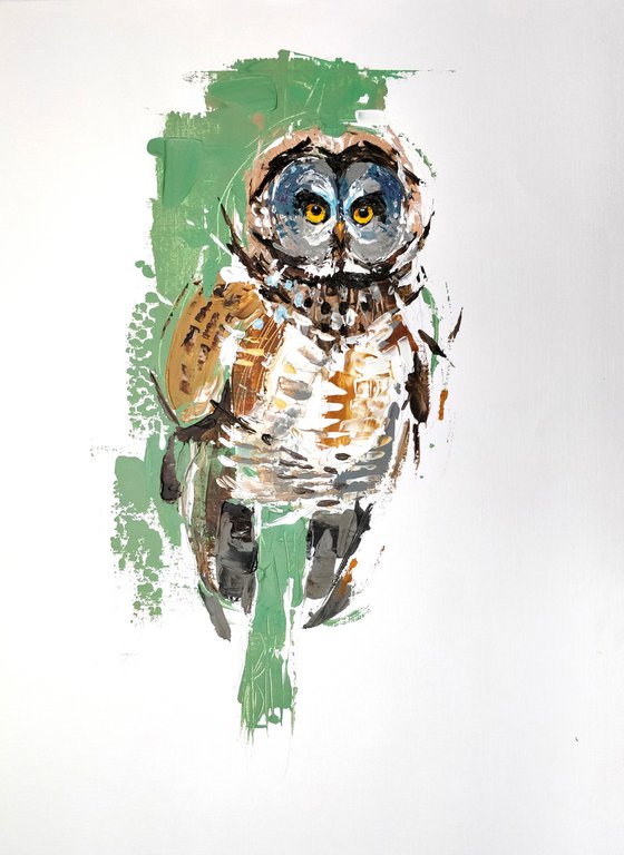 OWL | acrylic on paper | unframed