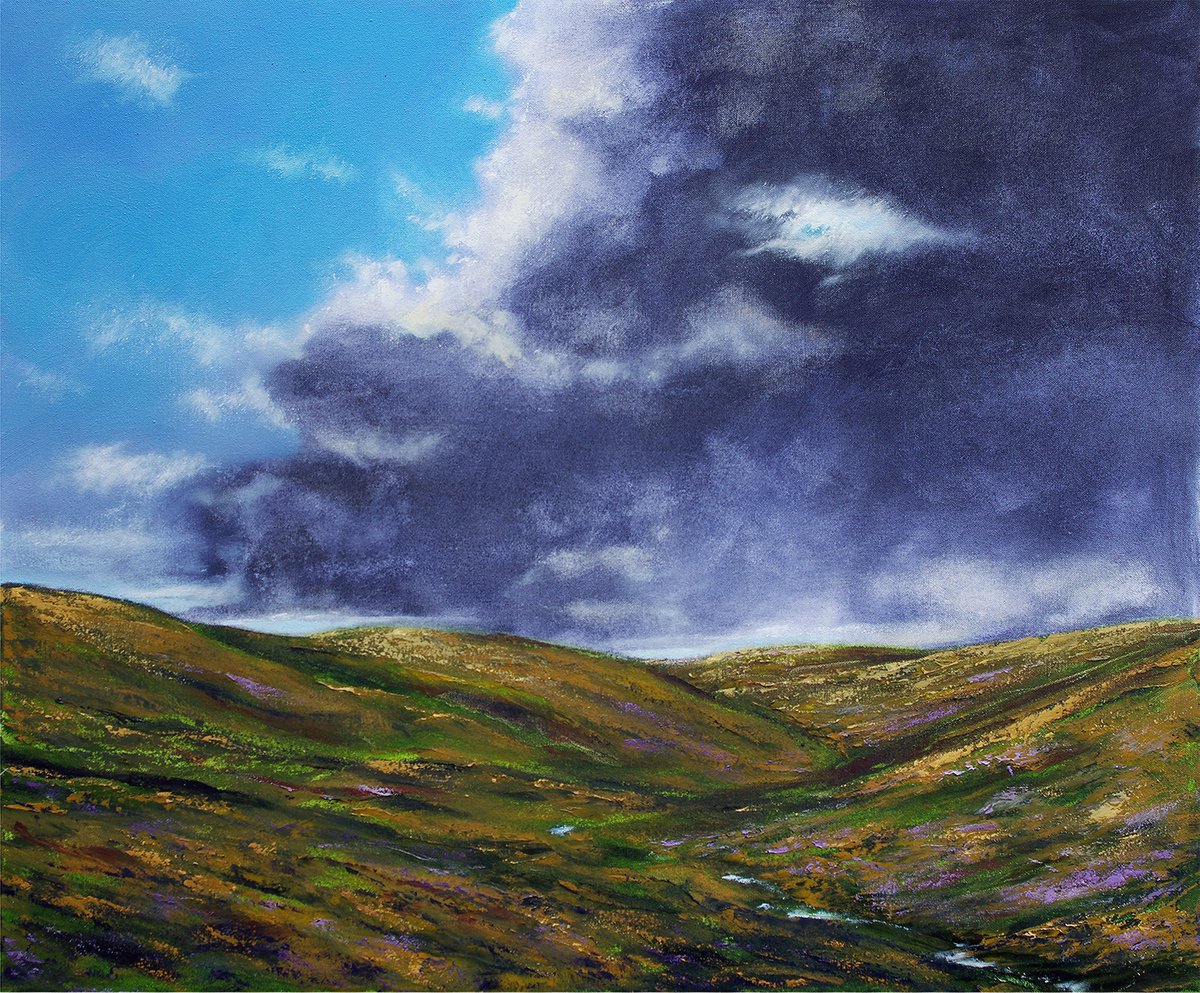 Abstract Landscape Oil Painting By Richard Manning, 36 X 30", Landscape-14, Original Artwork