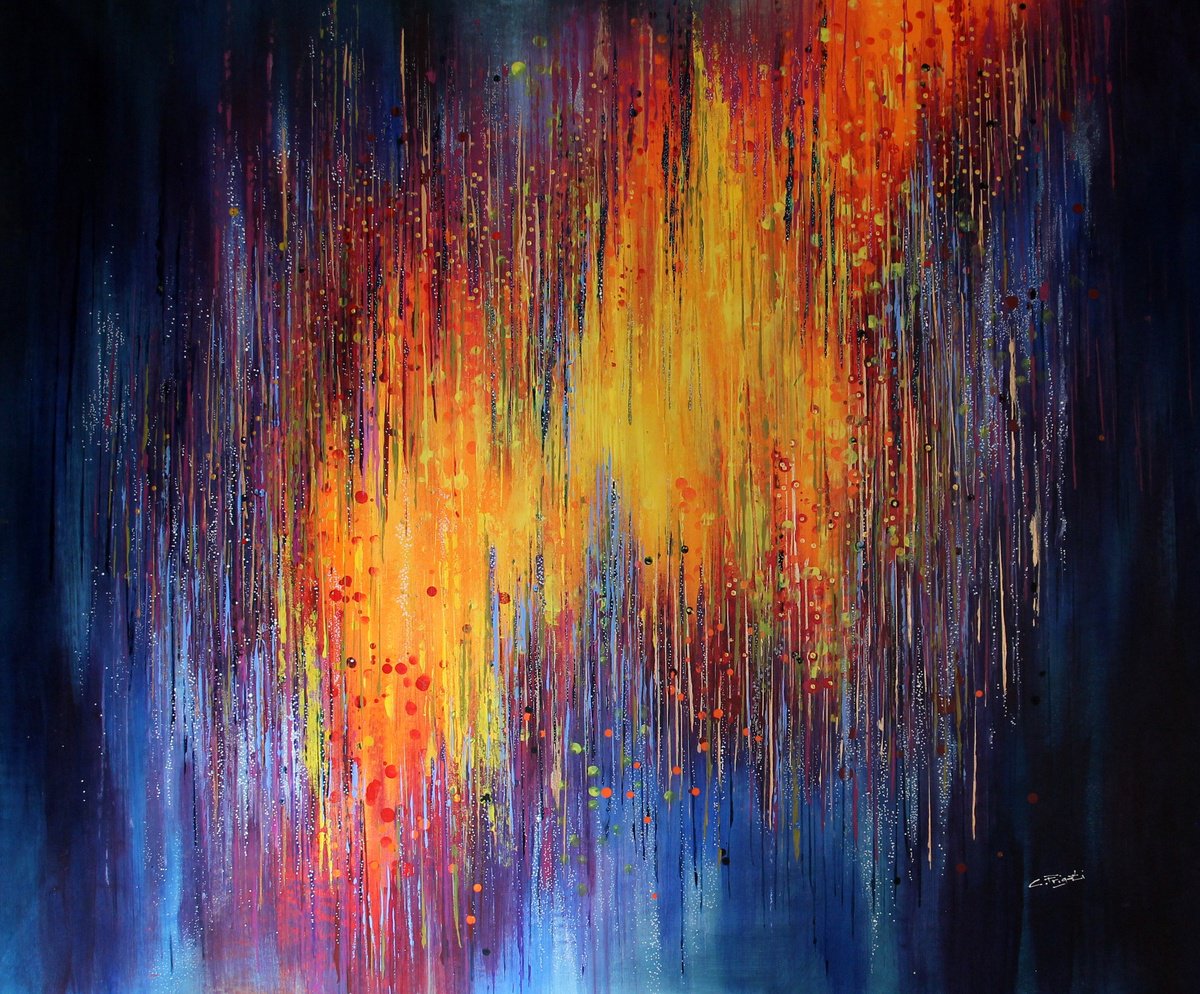 Abstract Acrylic Painting By Cecilia Frigati, 47 X 39, The Unseen #5, Original Artwork