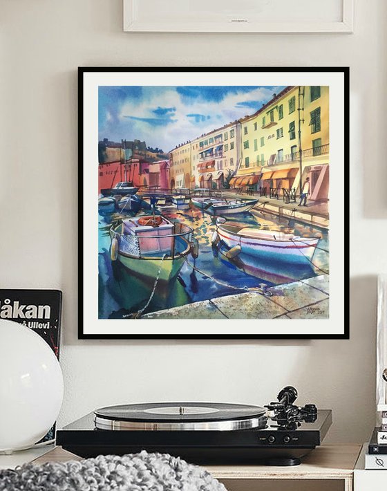 Italian landscape with boats