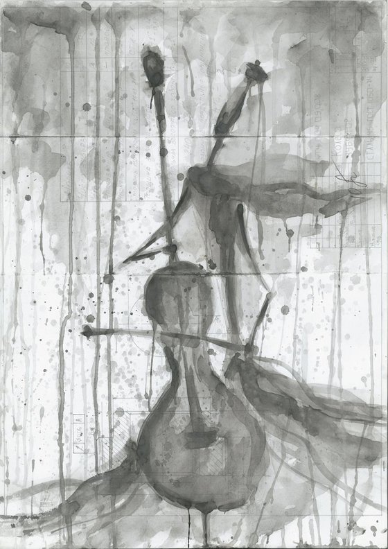 CELLO. A SERIES OF WORKS "MUSIC OF THE RAIN"