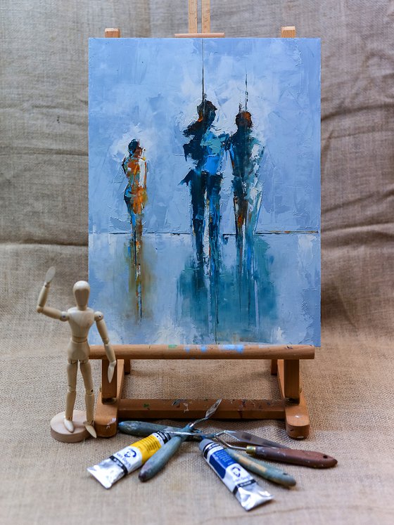 Abstract people figure. Figurative abstract art